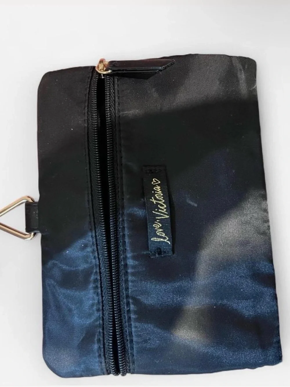 Victoria's Secret Black Makeup Tote with Multicolor Logo